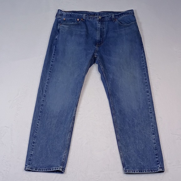 Levis 505 Jeans Mens W40 L30 Blue Classic Fit Straight Leg Denim Work Casual - Picture 2 of 16